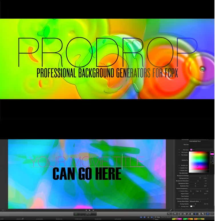 FCPX插件-梦幻朦胧虚化背景光斑粒子文字标题预设 ProDrop 1+4
