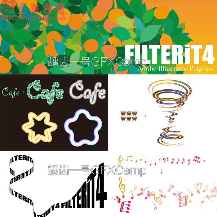 AI图形扭曲变形复制插件 Filterit 4.6.3 AI CS2-CC2015 Win/Mac