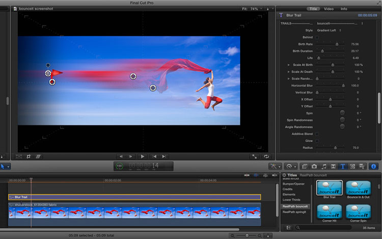FCPX插件 bounceIt 模拟物理反弹动画效果 for Final Cut Pro X