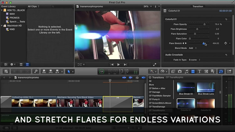 FCPX插件：60种唯美大气精品炫光光晕转场插件 final cut pro x