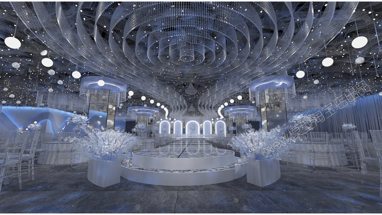 图片[40]-现代中式婚礼宴会厅现场美陈布置婚庆典宴会舞台现场3d模型3dmax-cg男孩