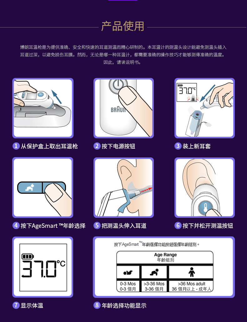 德国博朗耳温枪irt6520耳温计儿童婴儿宝宝红外线电子体温计