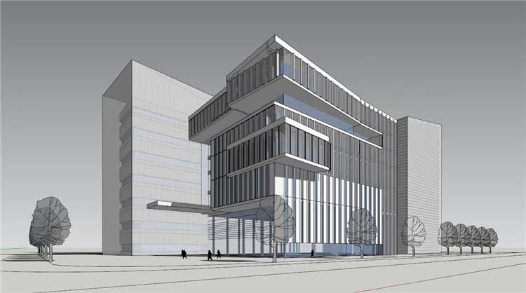 办公大楼/现代行政服务中心/建筑方案设计/SU模型+CAD图纸+...-15