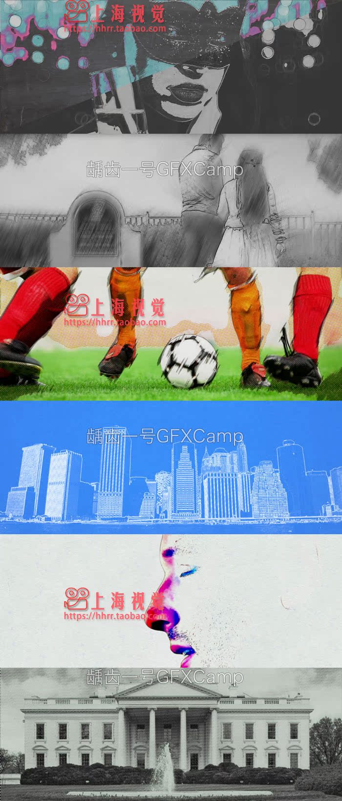 Mac FCPX插件:铅笔素描粉笔手绘卡通漫画蓝图水彩预设 ProTrace