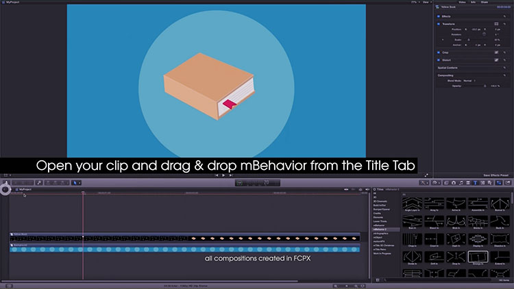 FCPX插件：160种MG动画动作预设插件 mBehavior 2