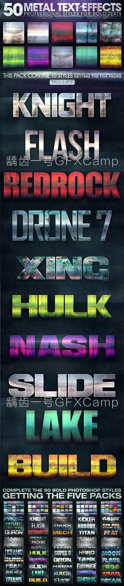 GraphicRiver 150个动作科幻场景海报钢铁质感PSD文字图层样式