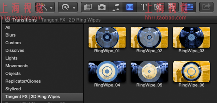 FCPX插件 2D Ring Wipes 圆形分层过渡转场 for Final Cut Pro X