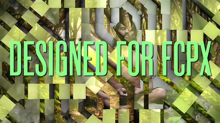 FCPX 转场插件：112组三维立体方格翻转切换转场动画 TRANSBLOCK