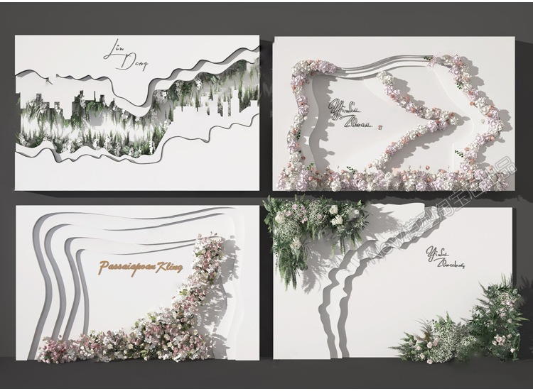 图片[10]-现代中式婚礼宴会厅现场美陈布置婚庆典宴会舞台现场3d模型3dmax-cg男孩
