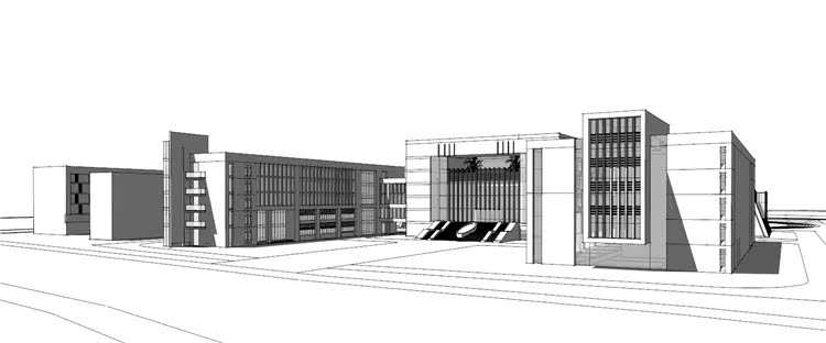 综合教学楼/现代校园实验楼/建筑方案设计/SU模型+CAD图纸+...-13