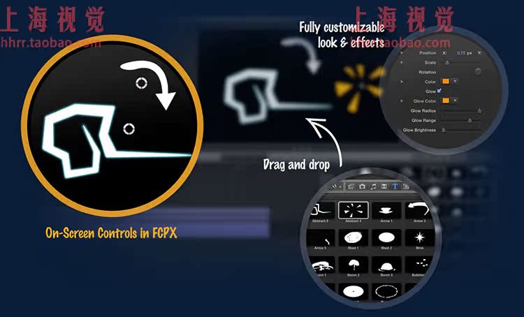 FCPX插件：100组卡通动漫流体MG动画元素包插件 mZap