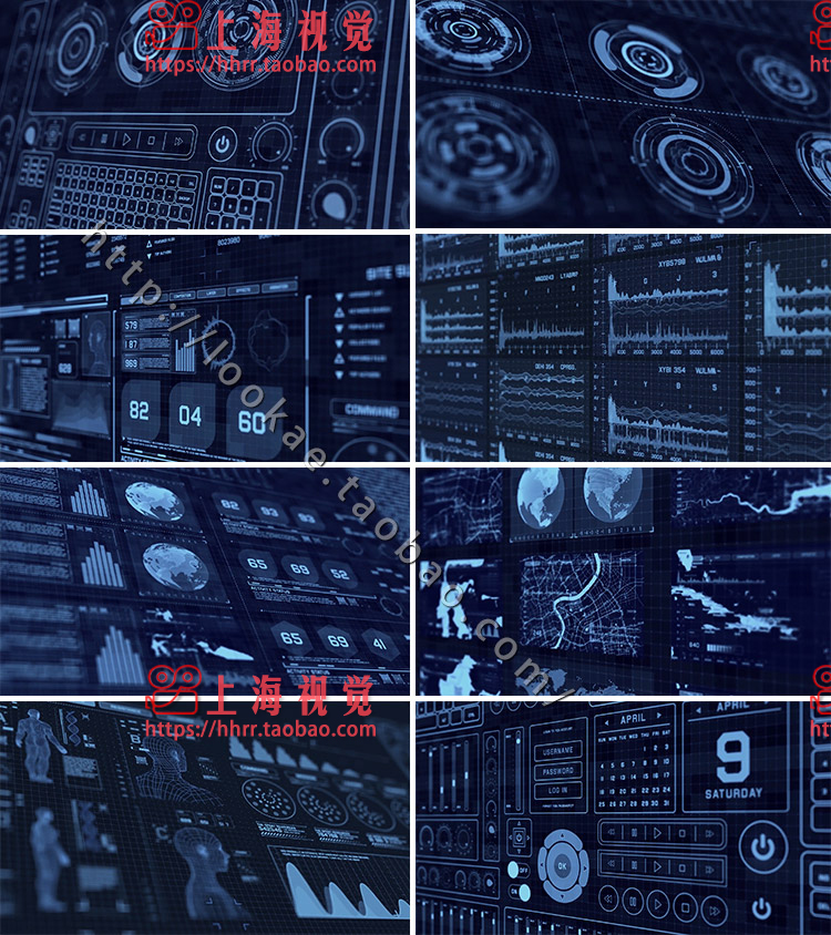 第二季 AE模版：高科技信息化动态UI元素包（200个） VideoHive-天天素材网