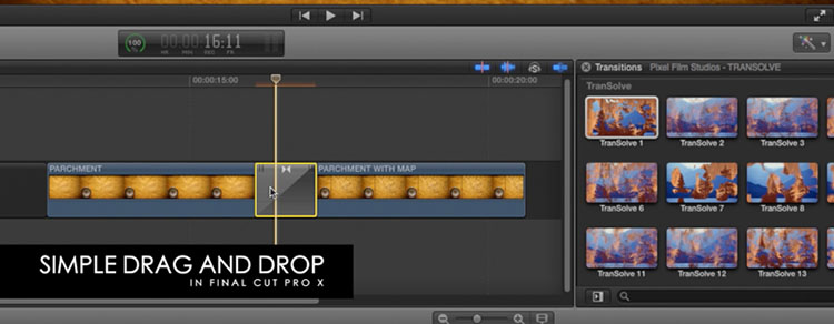FCPX 转场插件：20种撕裂溶解噪波划痕转场效果 TranSolve