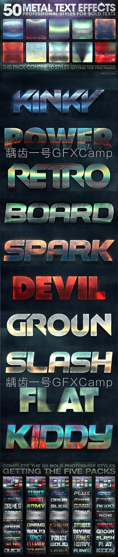 GraphicRiver 150个动作科幻场景海报钢铁质感PSD文字图层样式