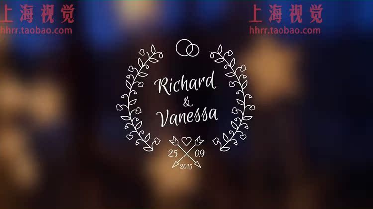 FCPX插件 8组时尚花纹生长婚礼名字日期标题展示动画