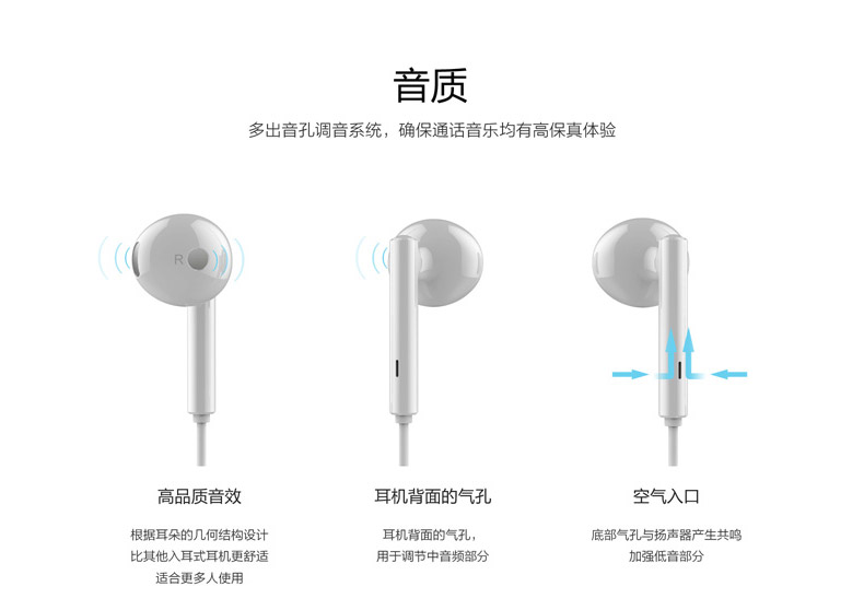 Проводные HiFi наушники 荣耀am115原装半入耳式手机耳机mate9/p9/p10plus/v8/v9/nove2畅 Honor