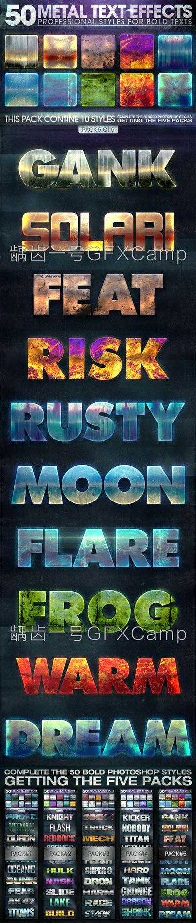 GraphicRiver 150个动作科幻场景海报钢铁质感PSD文字图层样式