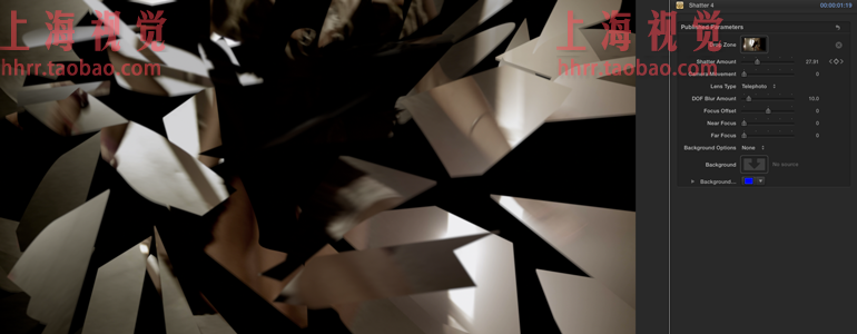 FCPX插件 ProFrag 可控制粉碎画面照片破碎碎片效果