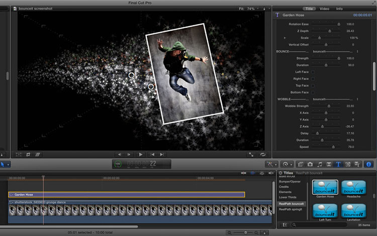 FCPX插件 bounceIt 模拟物理反弹动画效果 for Final Cut Pro X