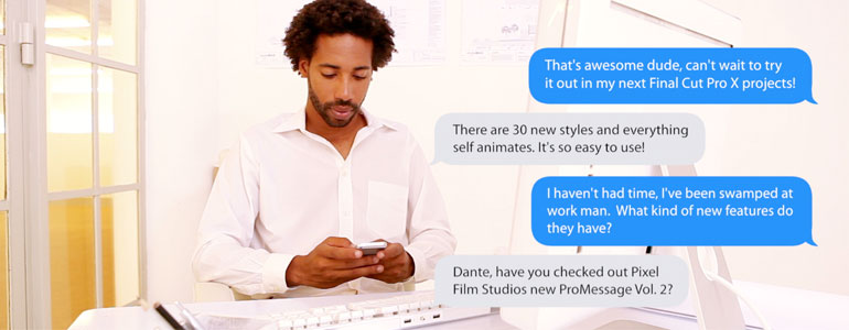 FCPX插件 PROMESSAGE V2短信对话弹窗效果滤镜