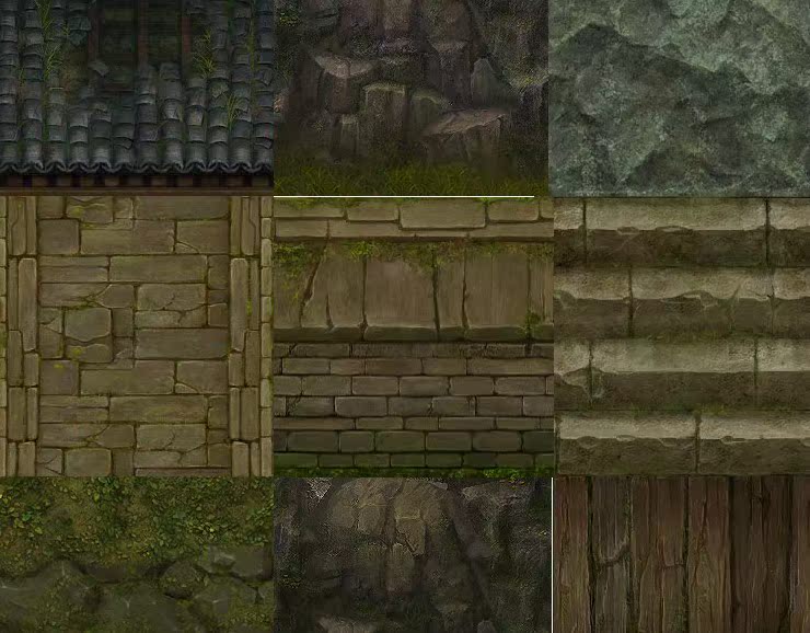 笑傲江湖手绘写实游戏场景地表贴图